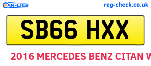 SB66HXX are the vehicle registration plates.
