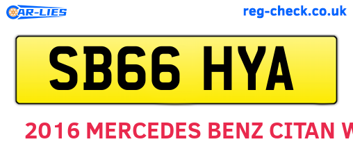 SB66HYA are the vehicle registration plates.
