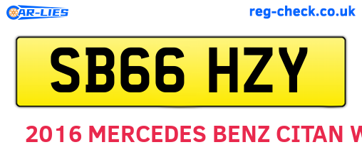 SB66HZY are the vehicle registration plates.