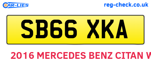 SB66XKA are the vehicle registration plates.