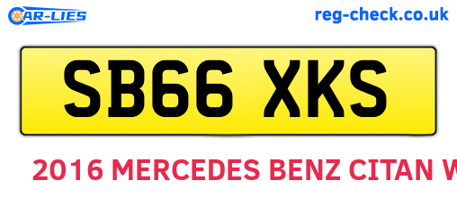 SB66XKS are the vehicle registration plates.