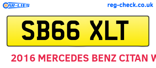 SB66XLT are the vehicle registration plates.