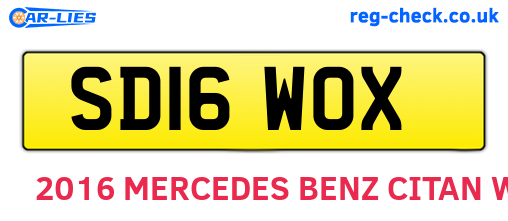 SD16WOX are the vehicle registration plates.