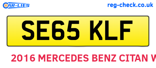 SE65KLF are the vehicle registration plates.