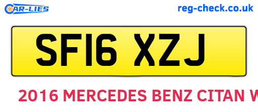 SF16XZJ are the vehicle registration plates.