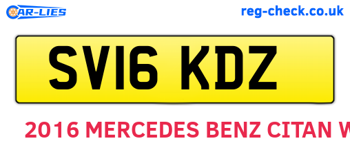 SV16KDZ are the vehicle registration plates.