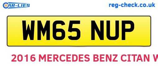 WM65NUP are the vehicle registration plates.