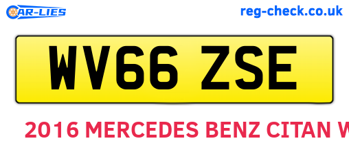 WV66ZSE are the vehicle registration plates.
