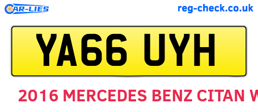 YA66UYH are the vehicle registration plates.