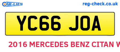 YC66JOA are the vehicle registration plates.