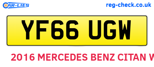 YF66UGW are the vehicle registration plates.