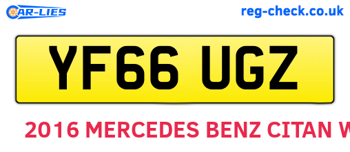 YF66UGZ are the vehicle registration plates.