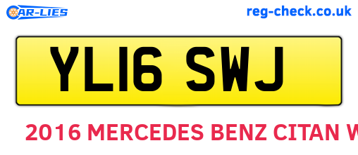 YL16SWJ are the vehicle registration plates.