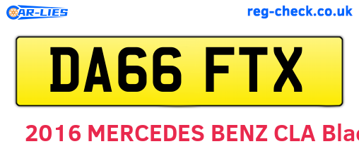 DA66FTX are the vehicle registration plates.