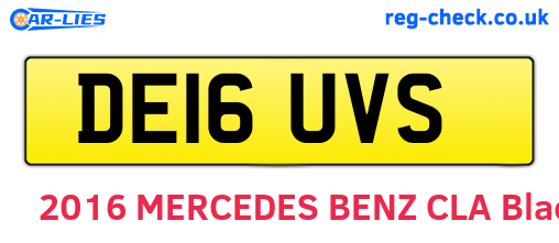 DE16UVS are the vehicle registration plates.