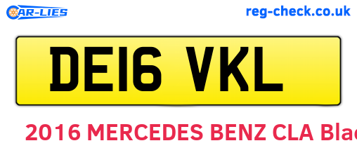 DE16VKL are the vehicle registration plates.