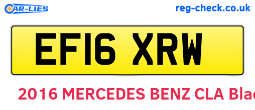 EF16XRW are the vehicle registration plates.