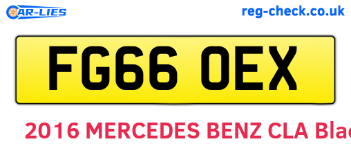 FG66OEX are the vehicle registration plates.