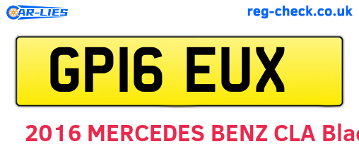 GP16EUX are the vehicle registration plates.