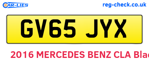 GV65JYX are the vehicle registration plates.