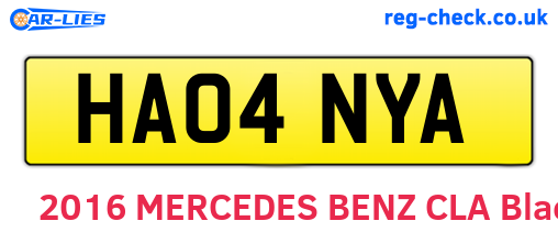 HA04NYA are the vehicle registration plates.