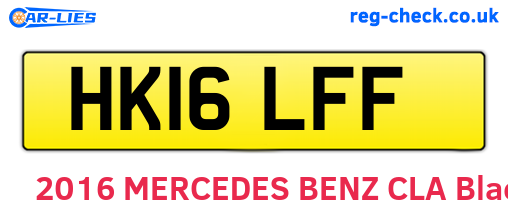 HK16LFF are the vehicle registration plates.