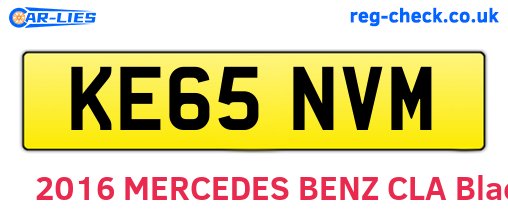 KE65NVM are the vehicle registration plates.