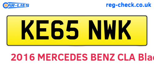 KE65NWK are the vehicle registration plates.