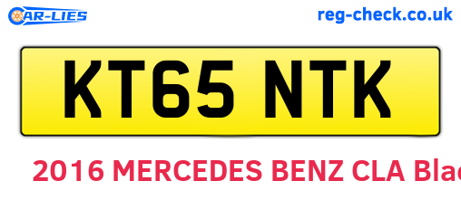 KT65NTK are the vehicle registration plates.