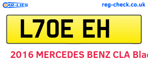 L70EEH are the vehicle registration plates.