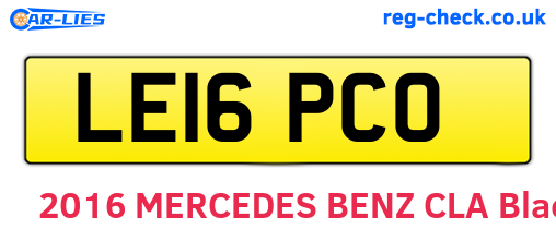LE16PCO are the vehicle registration plates.