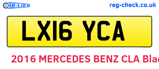 LX16YCA are the vehicle registration plates.