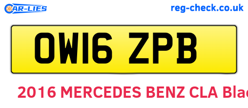 OW16ZPB are the vehicle registration plates.