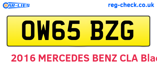 OW65BZG are the vehicle registration plates.