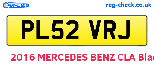 PL52VRJ are the vehicle registration plates.