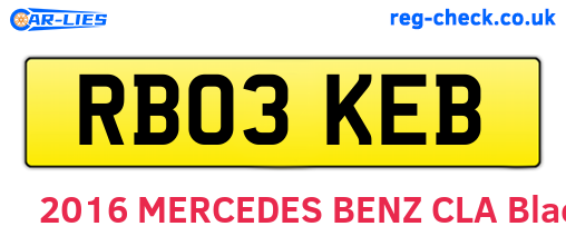 RB03KEB are the vehicle registration plates.
