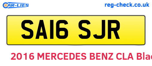 SA16SJR are the vehicle registration plates.
