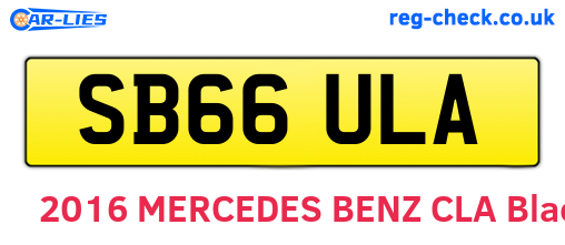 SB66ULA are the vehicle registration plates.