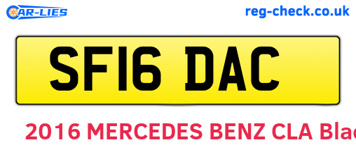 SF16DAC are the vehicle registration plates.