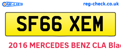SF66XEM are the vehicle registration plates.