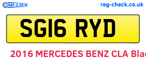 SG16RYD are the vehicle registration plates.