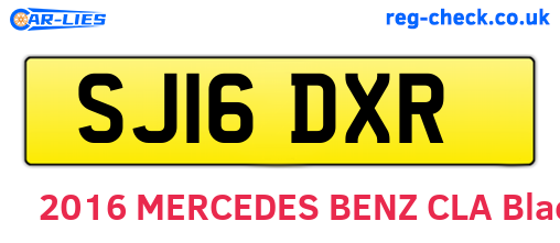 SJ16DXR are the vehicle registration plates.