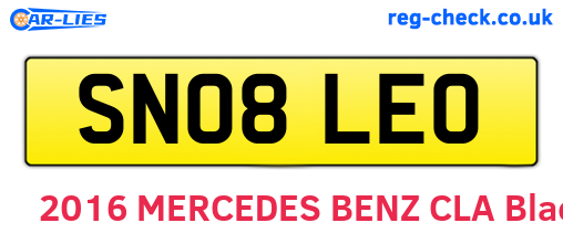 SN08LEO are the vehicle registration plates.
