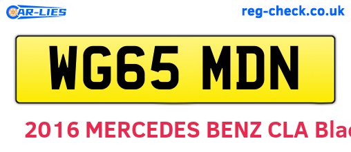 WG65MDN are the vehicle registration plates.