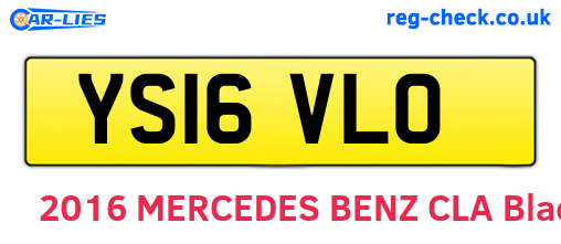 YS16VLO are the vehicle registration plates.
