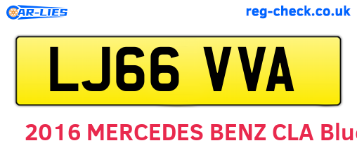 LJ66VVA are the vehicle registration plates.