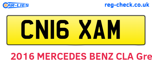 CN16XAM are the vehicle registration plates.