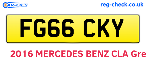 FG66CKY are the vehicle registration plates.