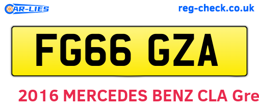 FG66GZA are the vehicle registration plates.