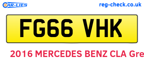 FG66VHK are the vehicle registration plates.